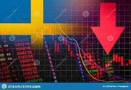 Sweden Stock Exchange Market Crisis Red Market Price Down