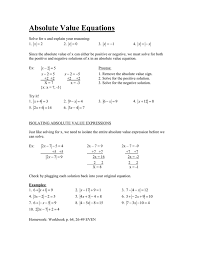 Absolute Value Equations