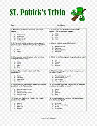 From tricky riddles to u.s. Saint Patrick S Day Trivia For Seniors Quiz Game Png 2550x3300px Watercolor Cartoon Flower Frame Heart Download