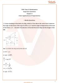 Chapter 8 review right triangles and trigonometry. Important Questions For Cbse Class 10 Maths Chapter 9 Some Applications Of Trigonometry