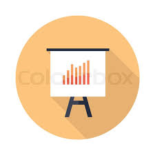 Presentation Screen With Bar Charts Stock Vector