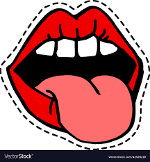 red lips and tongue stick out sticker
