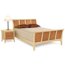 maple 2 tone wood sleigh bed