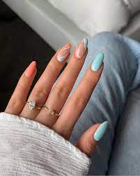 52 cute summer nail ideas blue and