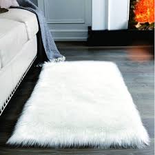 white faux fur area rug soft fluffy