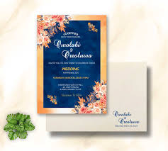 orange wedding invitation cards design