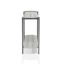 Gun Metal Oval Wood Console Table