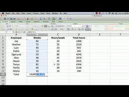 totaling column formula in excel