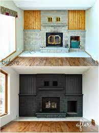 how to easily paint a stone fireplace
