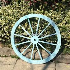 decorative colored wooden wagon wheel