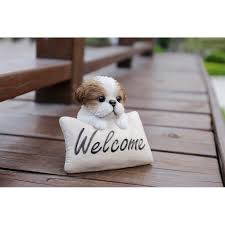The perfect puppy 13 taunton st. Hi Line Gift Ltd Shih Tzu With Welcome Sign Statue Reviews Wayfair