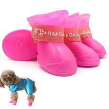 4 pink dog shoes suitable for snowy
