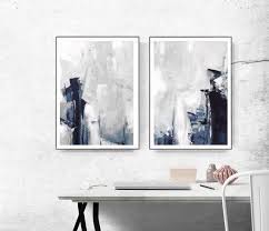 Grey Abstract Wall Art Set Of 2 Prints