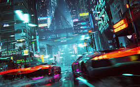Neon Cyberpunk City Car Racing 4k ...