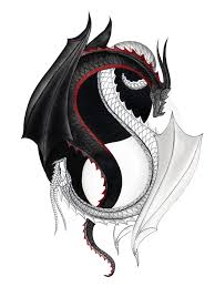 dragon yin yang art print by