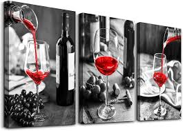 Modern Wine Glasses Canvas Wall Art For