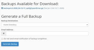 re wordpress backup from cpanel