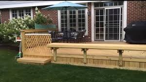 Wood Deck With Built In Bench In
