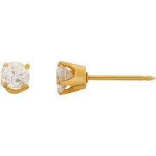 · i work at walmart and know for a fact that the training for them to pierce you ear is a 30 mint computer course. Inverness Home Ear Piercing Kit With 14kt Yellow Gold 5mm Cz Earring Walmart Com Piercing Kit Cz Earrings Ear Piercings