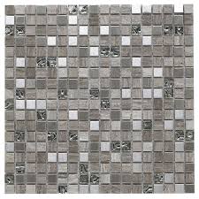 Bedar Grey Glass Stone Metal Mix Mosaic