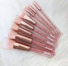 makeup brushes set pink personalised