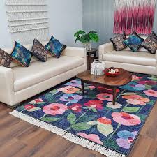 silk carpet modern blooming flowers