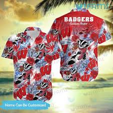 custom wisconsin badgers hawaiian shirt