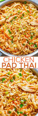 Prepare rice noodles according to directions listed on package. Chicken Pad Thai Easy 20 Minute Recipe Averie Cooks Recipe Chicken Pad Thai Pad Thai Recipes