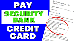 how to pay security bank credit card