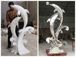 Stainless Steel Dolphin Sculpture