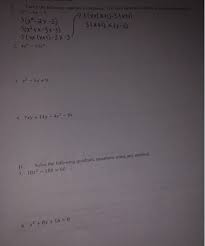 Solved Factor The Following Quadratic