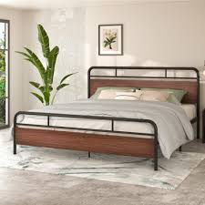 Bed Frame With Wooden Headboard 12
