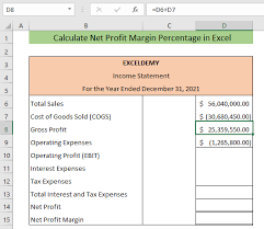 calculate net profit margin percene