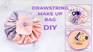 diy round drawstring makeup bag video