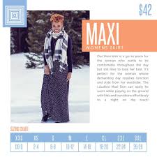 Maxi Size Chart Lularoe Skirt Styles Pinterest Lularoe