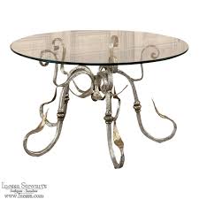 Wrought Iron And Glass Round Coffee Table