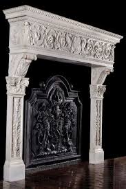 this custom marble mantel surround of a