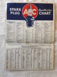 Details About Vintage Ac Spark Plug Specification Chart In Great Condition