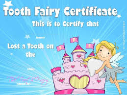 tooth fairy certificate letter