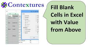 fill blank cells in excel with value