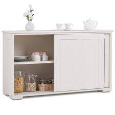 Are you one of those people who always complain about kitchen cabinet storage ideas that are too hard to try and how your kitchen does not have enough storage space for everything? Costway Kitchen Storage Cabinet Sideboard Buffet Cupboard Wood Sliding Door Pantry Walmart Com Walmart Com