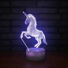 Unicorn Night Light Decor For Girls Boys Bedroom Kids 3d Led Lamp Lights And