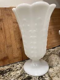 Milk Glass Flower Fern Vase