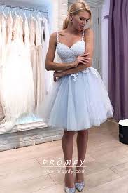 The wedding shoppe offers hundreds of options for designer wedding dresses, bridesmaid dresses, suit & tuxedo rentals, and more. Light Blue Lace And Tulle Cute Short Cocktail Dress Promfy