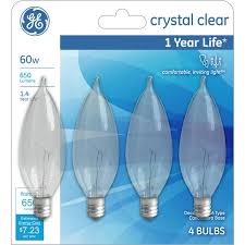 Ge 4 Pack 60 Watt Crystal Clear Bent Tip Light Bulbs 76239 Blain S Farm Fleet