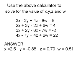 4 simultaneous linear equation calculator