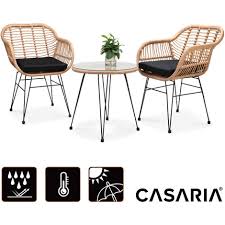 Casaria 3 Pcs Garden Table Chairs Set