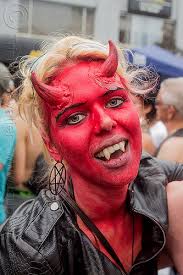 red devil makeup horns fangs