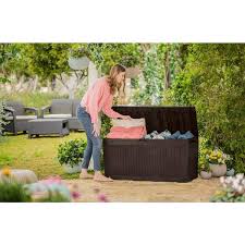 Keter Comfy 71 Gallon Outdoor Storage Deck Box Brown