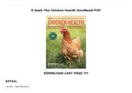 E Book The Chicken Health Handbook Pdf
